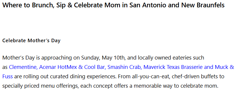 Where to Brunch, Sip & Celebrate Mom